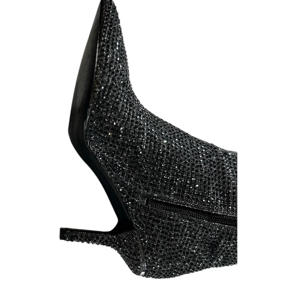Michael Kors Black Sparkle Rhinestone Katerina Heeled Boots - Picture 10 of 12
